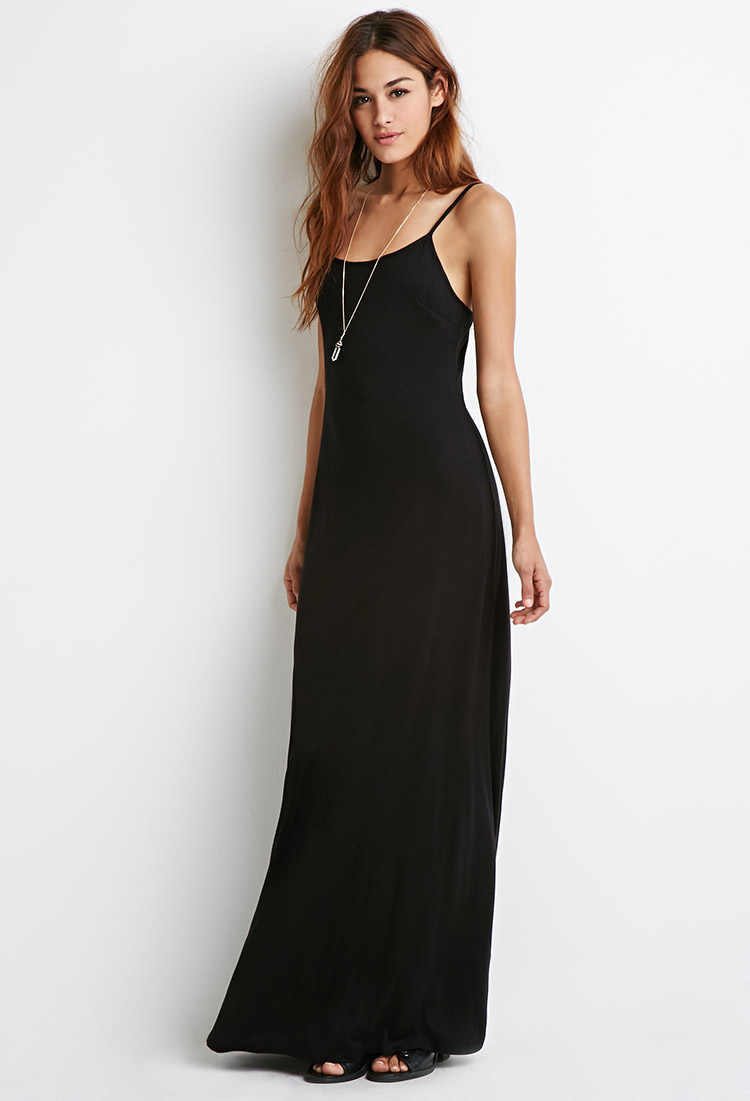 black cami maxi dress