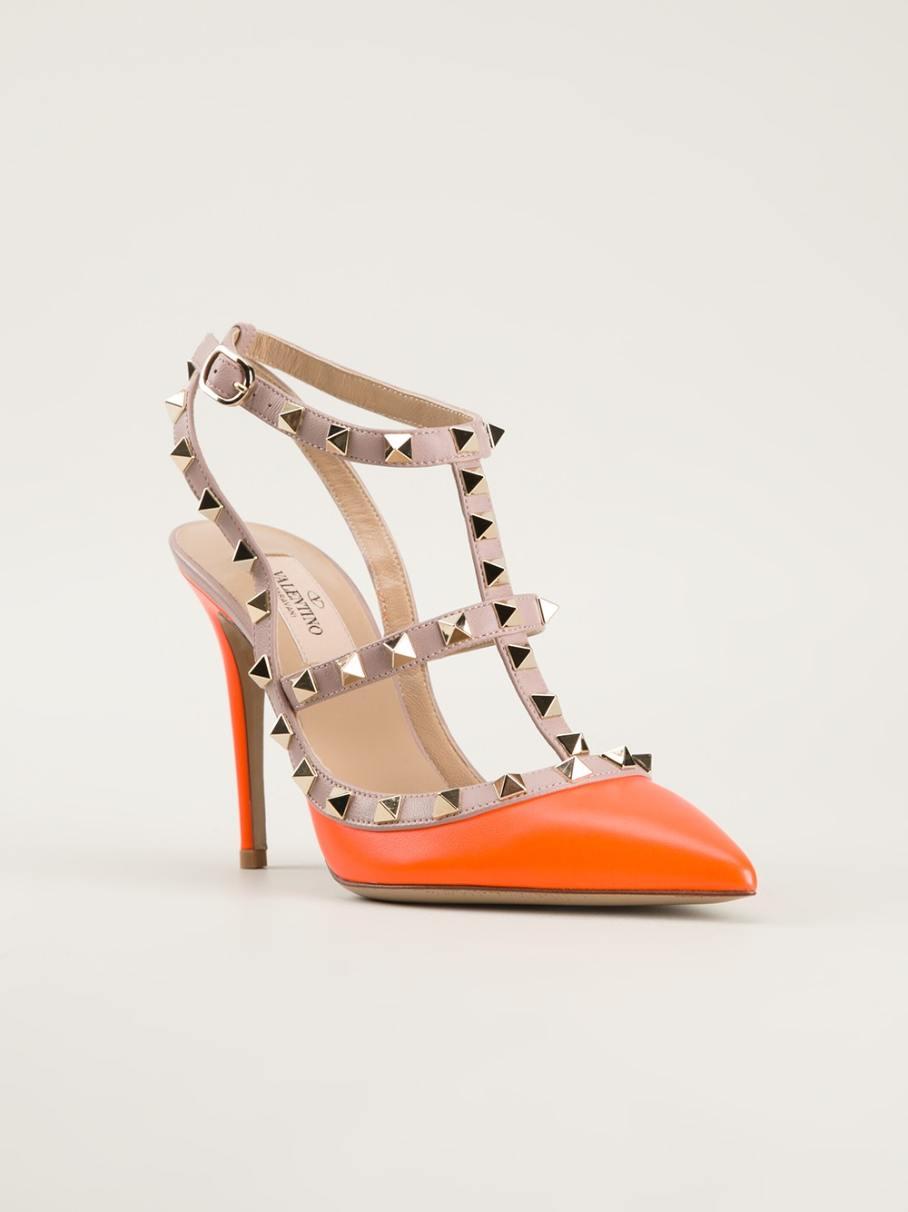 Valentino Rockstud Pumps in Yellow & Orange (Orange) - Lyst