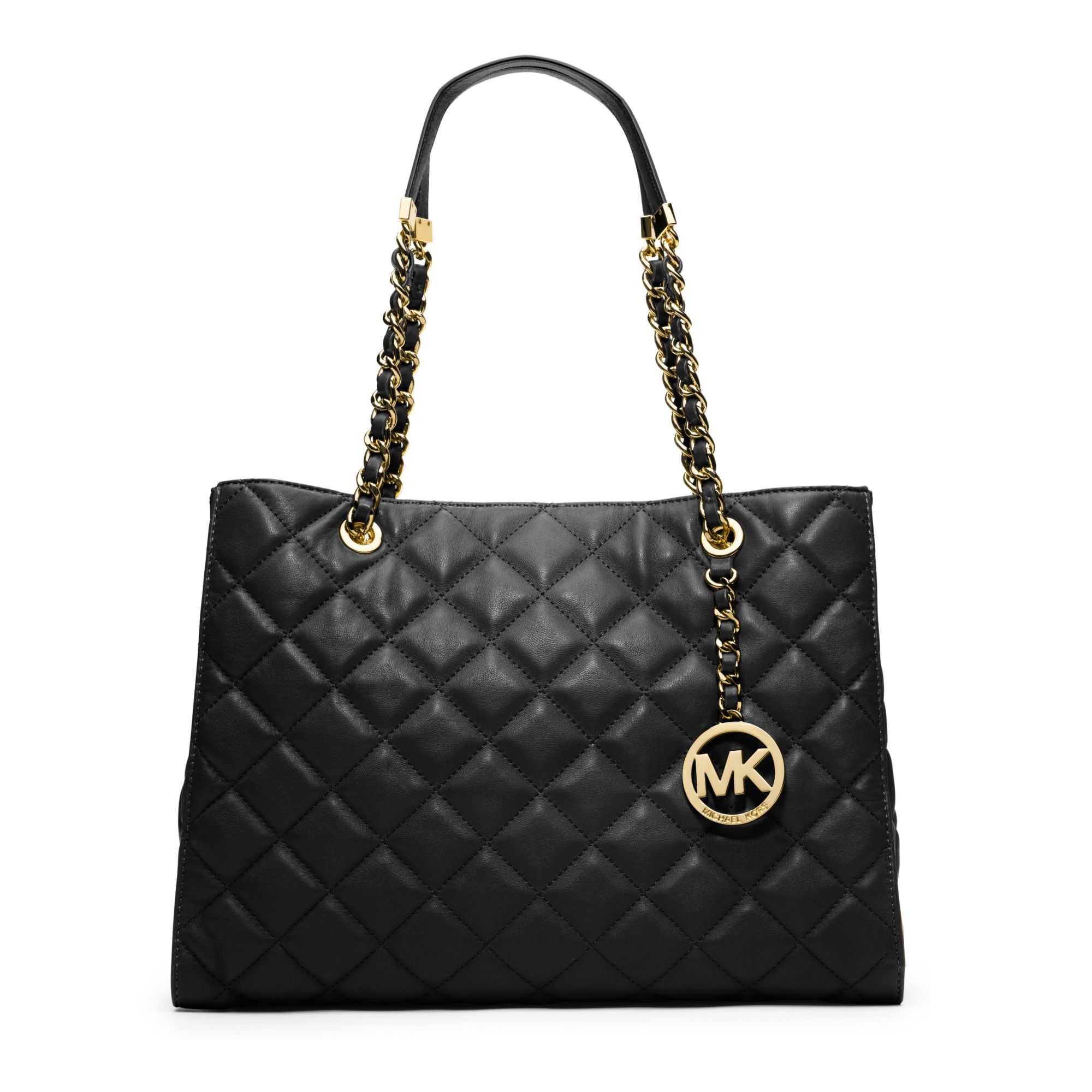 Michael Kors Susannah Quilted Leather Large Tote in Black - Lyst
