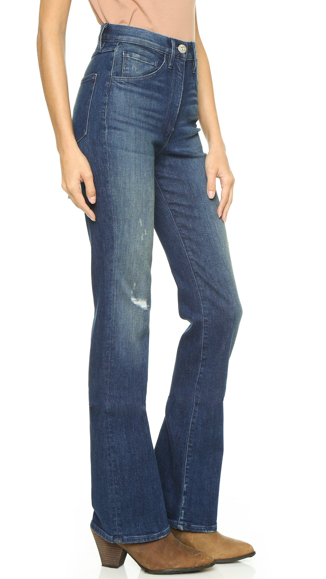 super high waisted bootcut jeans
