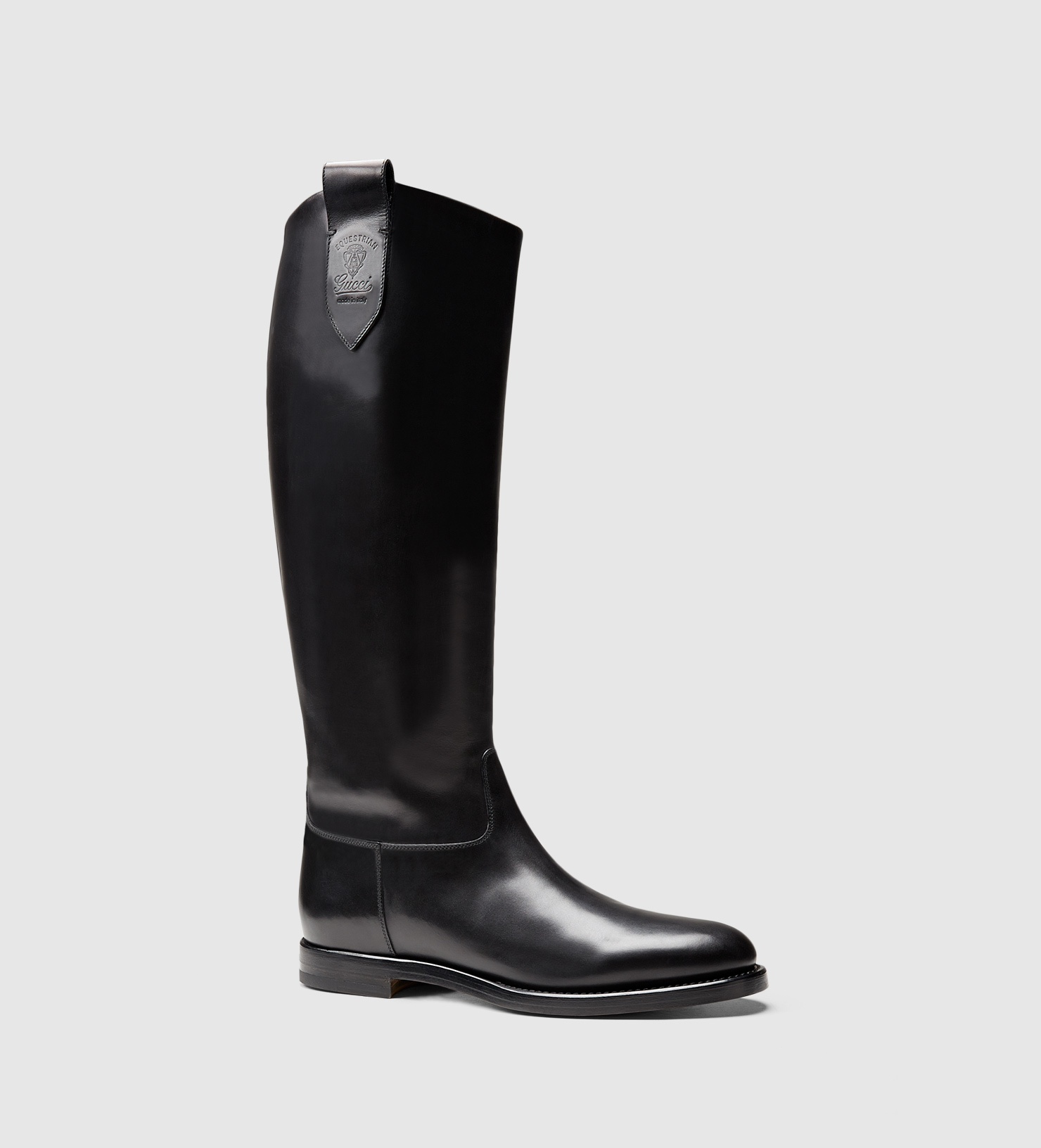 Gucci Men's Leather Riding Boot From Equestrian Collection in Black for Men  | Lyst