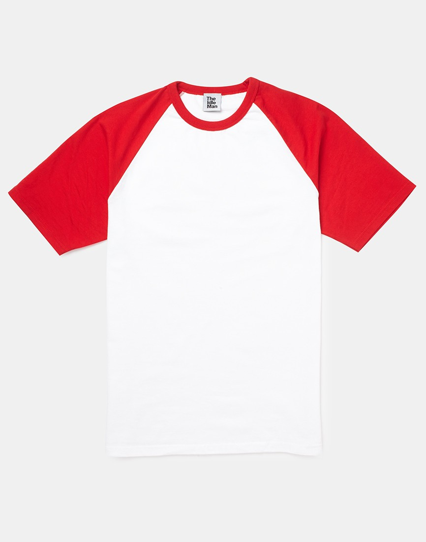 Lyst - The Idle Man Short Sleeve Raglan- White Red in Red for Men