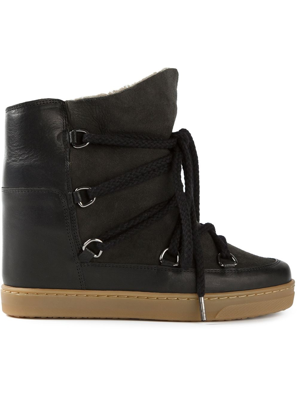 Isabel Marant 'Nowles' Lace-Up Boots in Black - Lyst