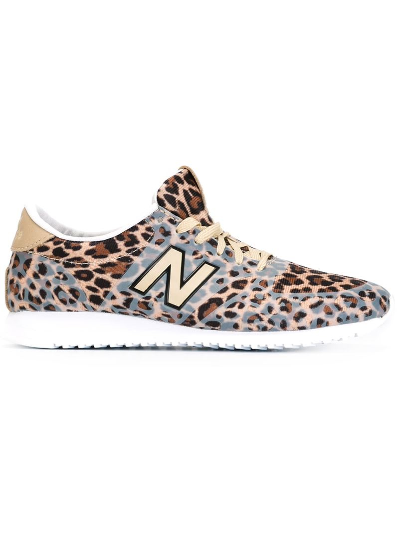 New Balance Leather Leopard Print Trainers in Yellow & Orange ...