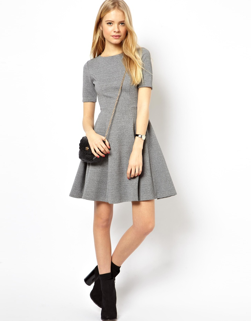 ribbed skater dress