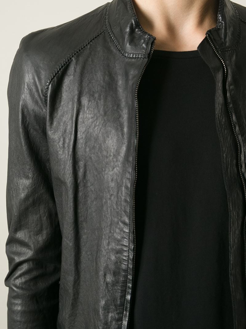 Distressed Black Leather Jacket Mens Photos