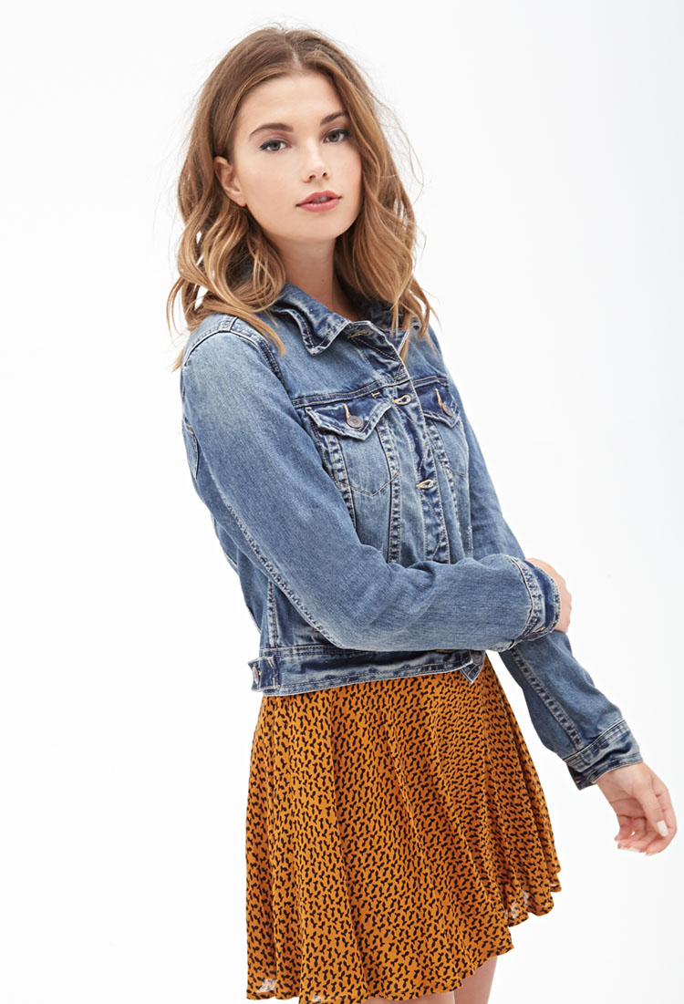 forever 21 cropped jean jacket
