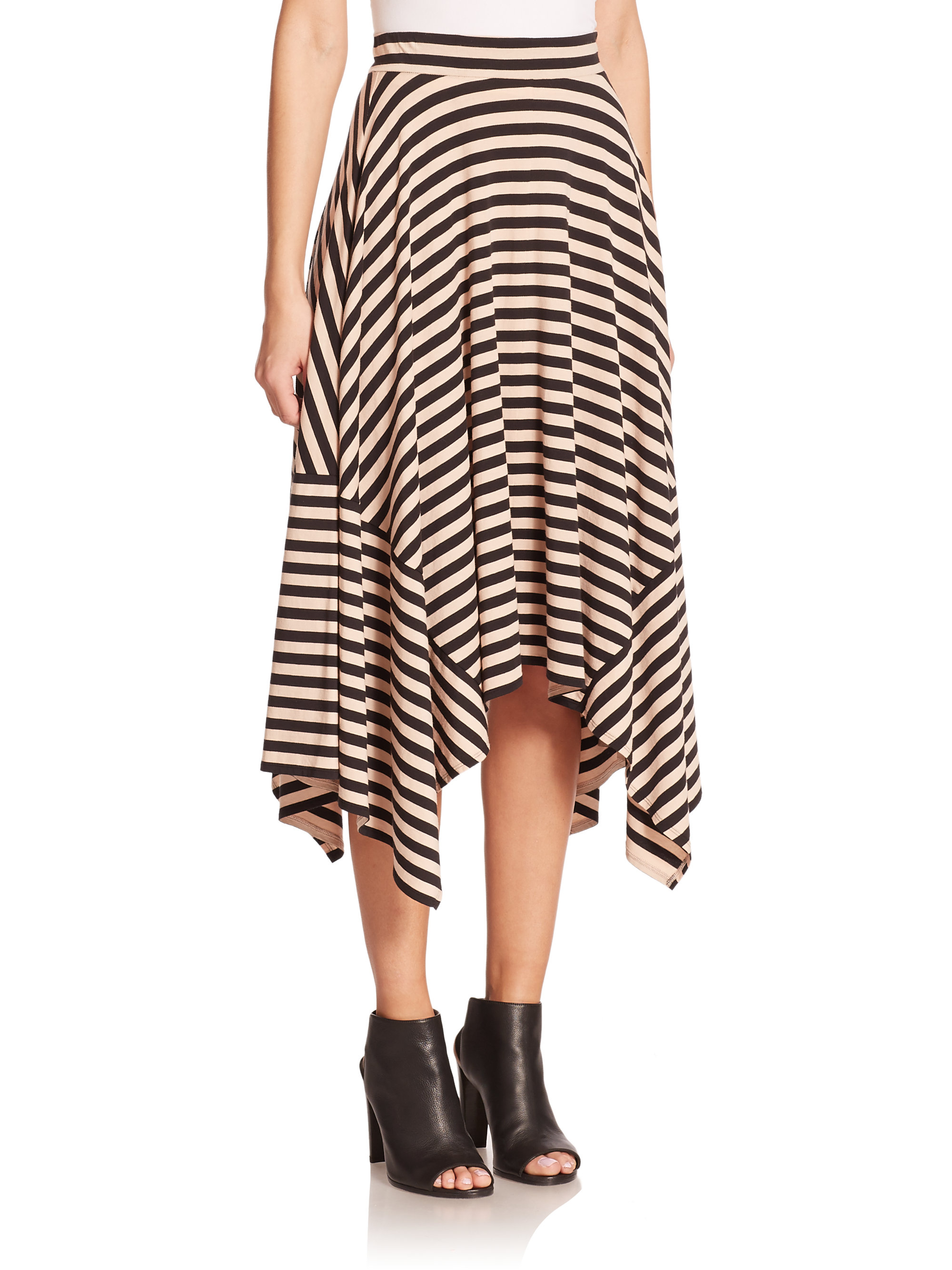 black and white asymmetrical skirt