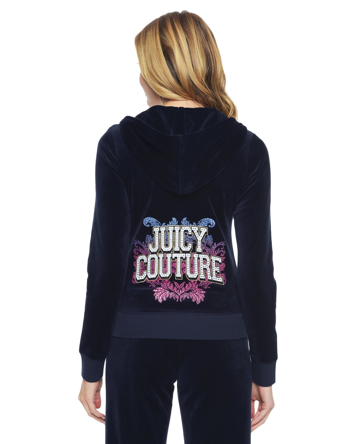 Juicy couture Logo Jc Collegiate Velour Original Jacket in Blue | Lyst
