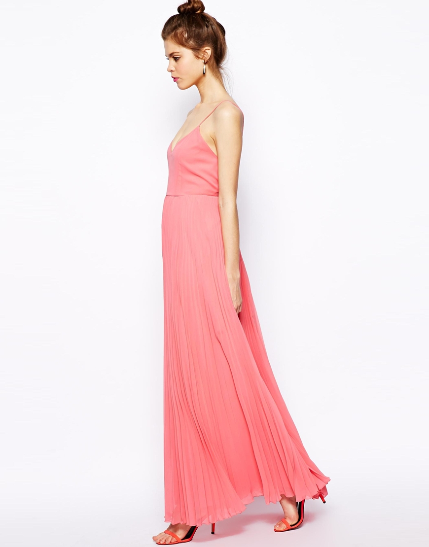 Pleated cami maxi dress Outlet