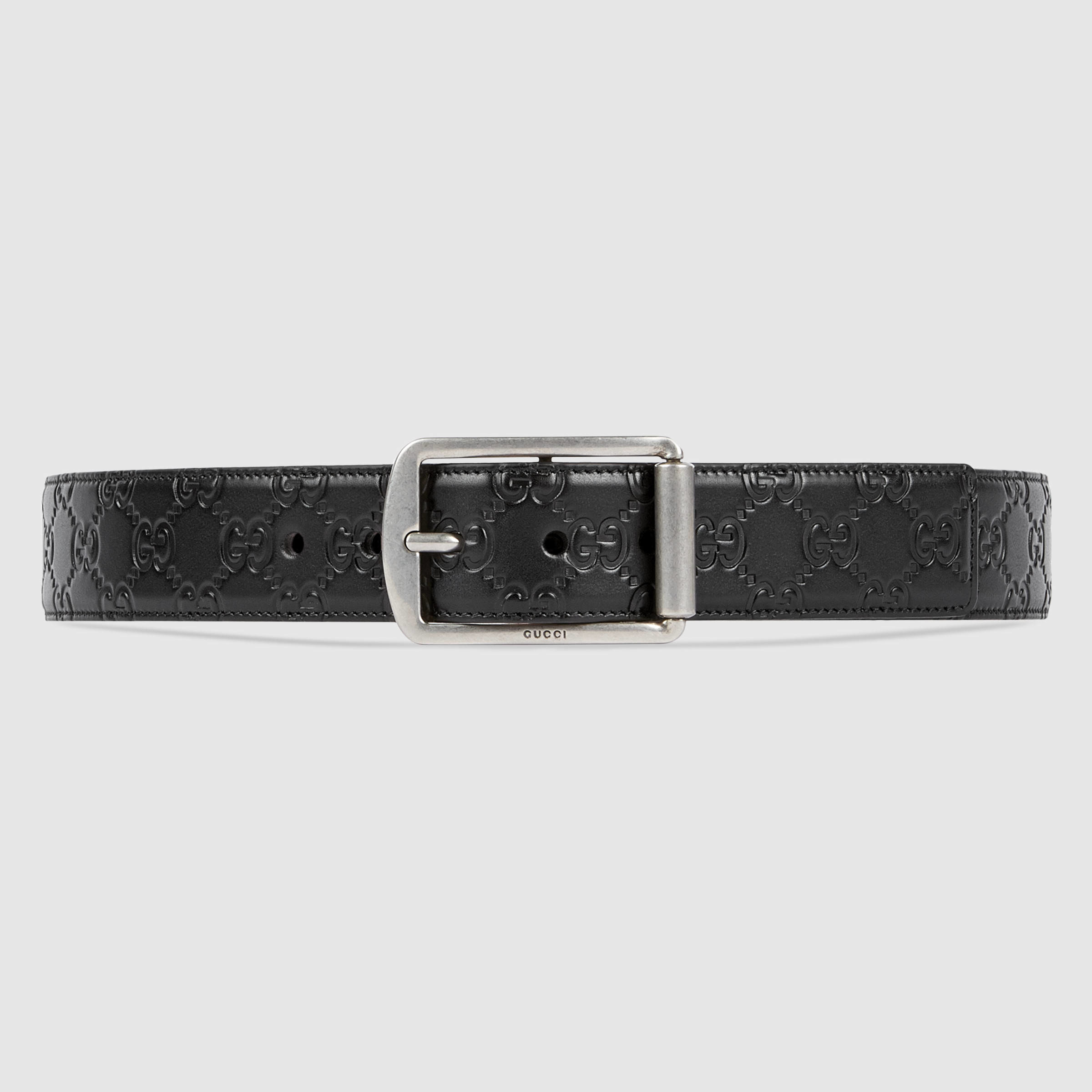 Gucci Signature Leather Belt in Black for Men | Lyst