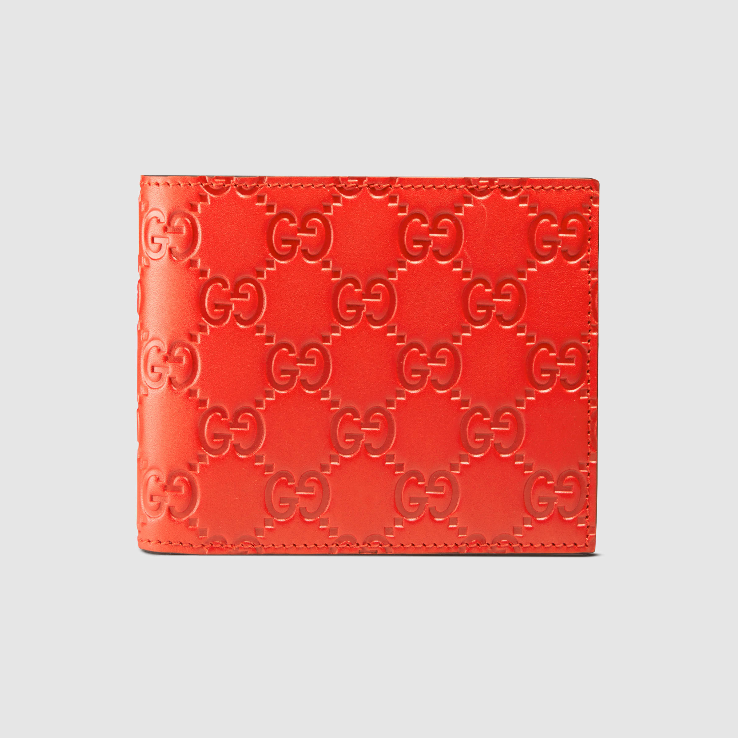 Gucci Leather Signature Wallet in Red for Men - Lyst