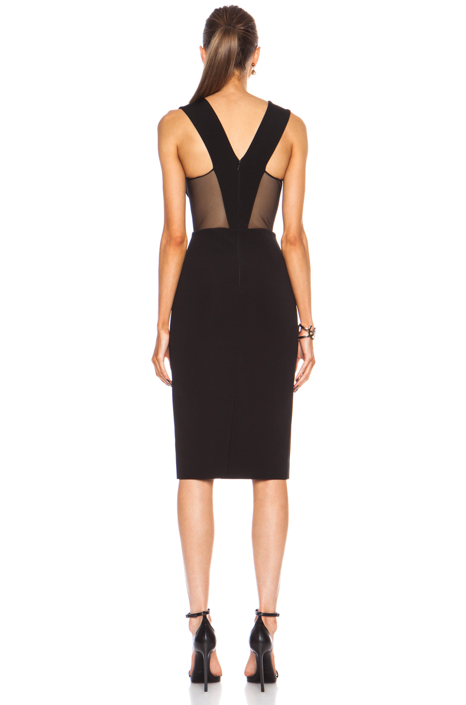 Cushnie et Ochs Power Viscose-blend Dress with Mesh Cutouts in Black | Lyst