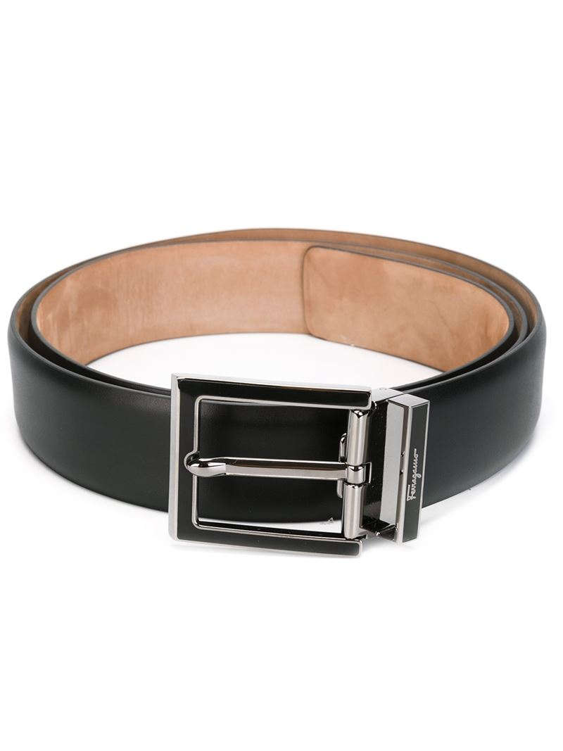 Ferragamo Square Buckle Belt in Black for Men Lyst