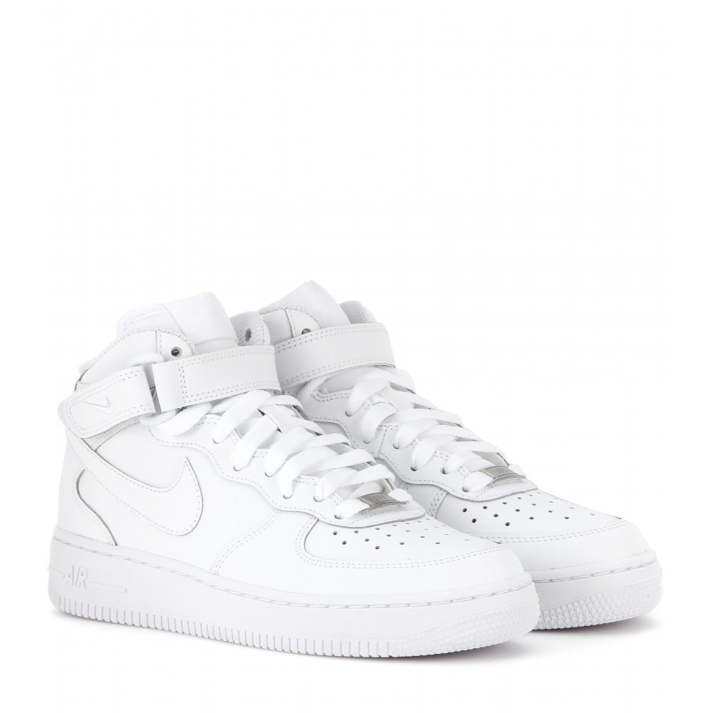 Nike Air Force Mid '07 Leather High-top Sneakers in White | Lyst