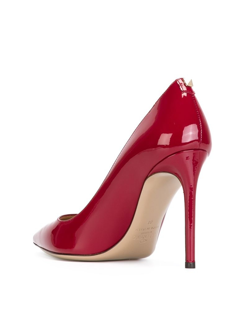 Valentino Leather Classic Pumps in Red - Lyst