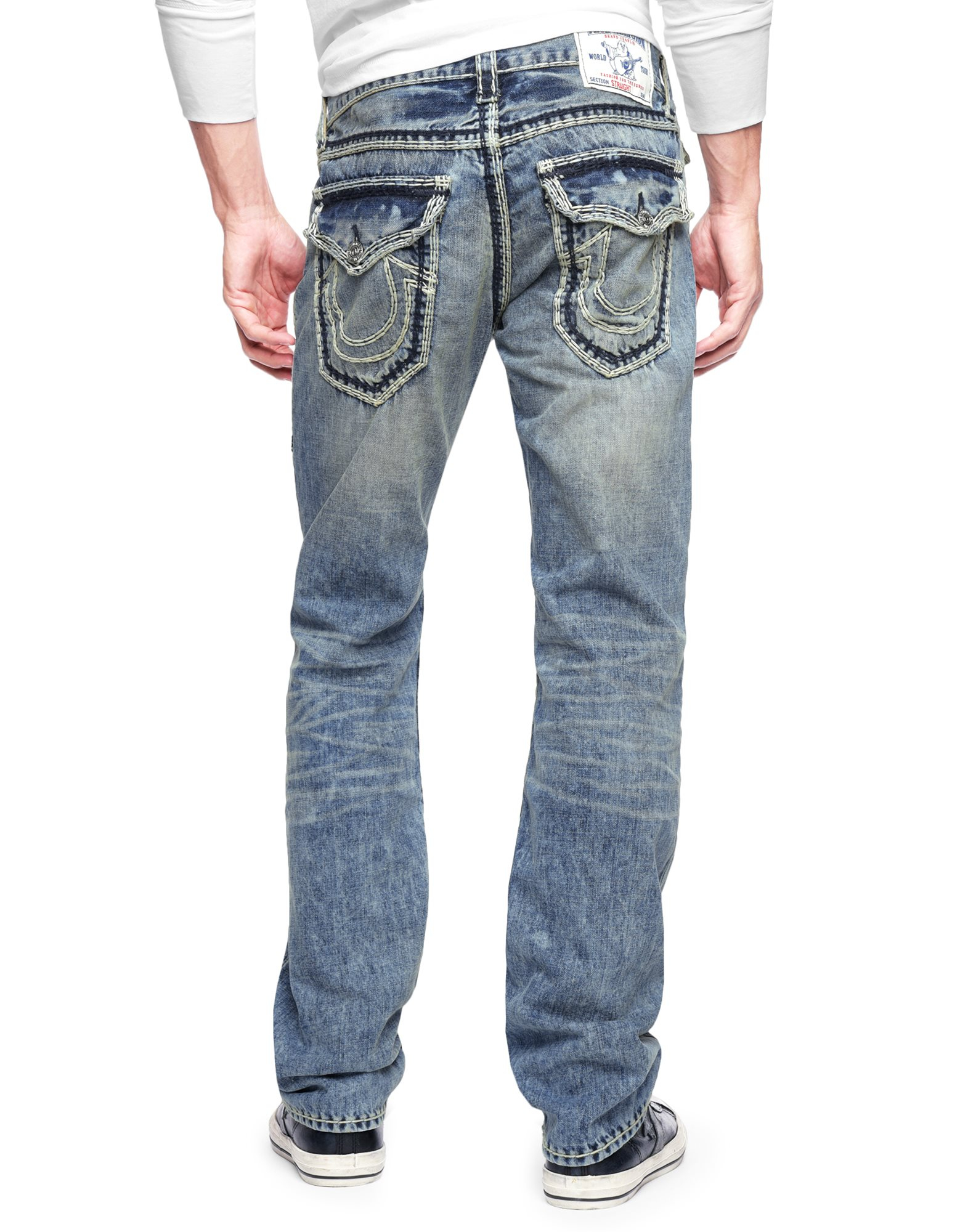 True religion Hand Picked Straight Back Flap Pocket Super Qt Mens Jean