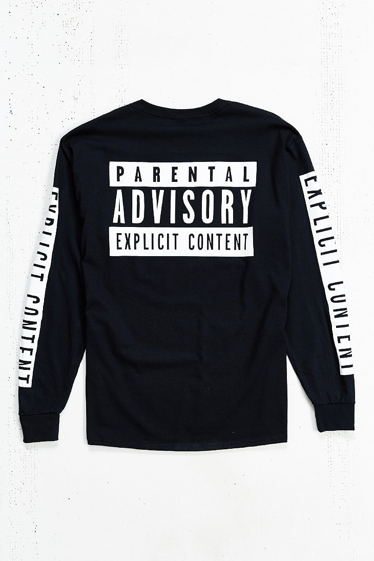 Urban Outfitters Cotton Parental Advisory Long-sleeve Tee in Black for Men  | Lyst
