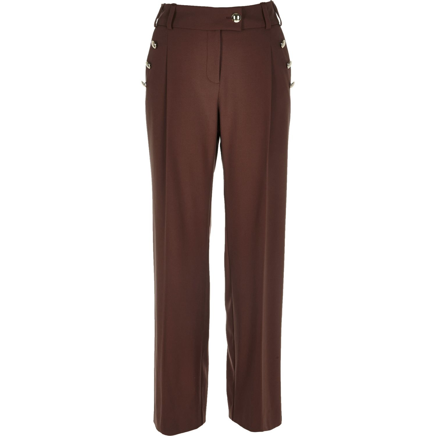 River Island Brown Wide Leg Trousers Lyst