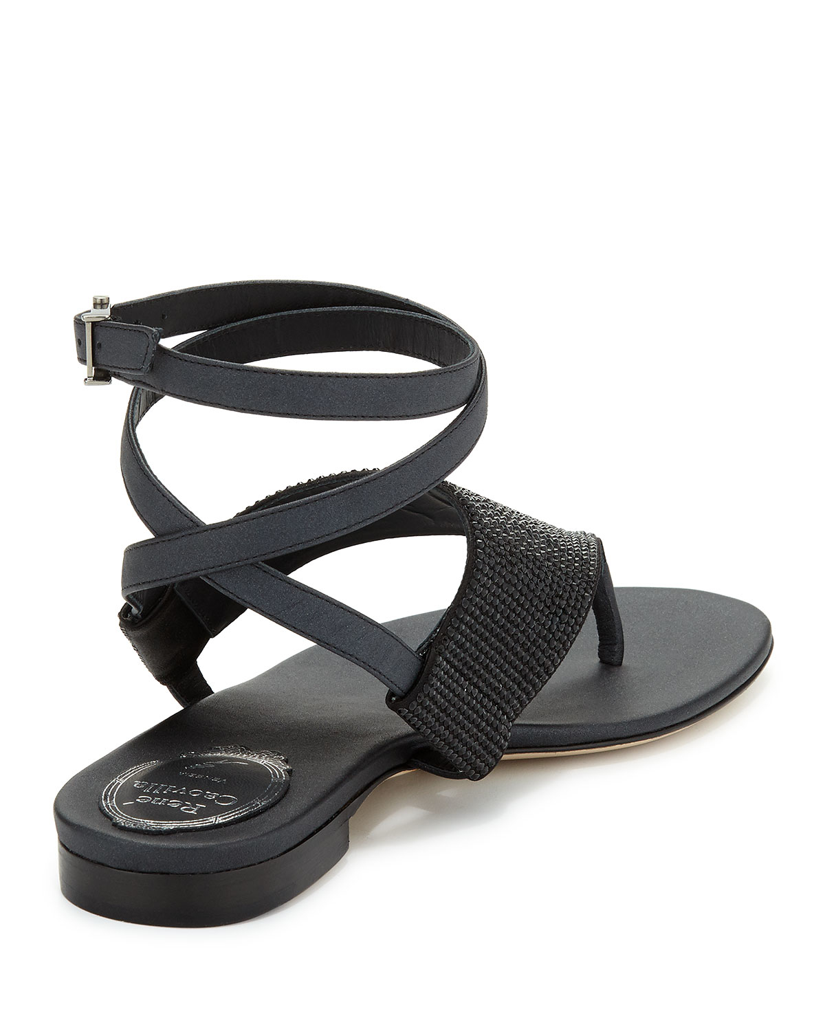 wrap sandals lyst rene caovilla embellished ankle wrap sandal in black wrap sandals lyst rene caovilla embellished ankle wrap sandal in black