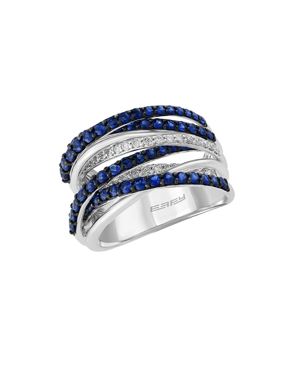 Effy Royale Bleu Sapphire, Diamond And 14k White Gold Ring in Blue Lyst