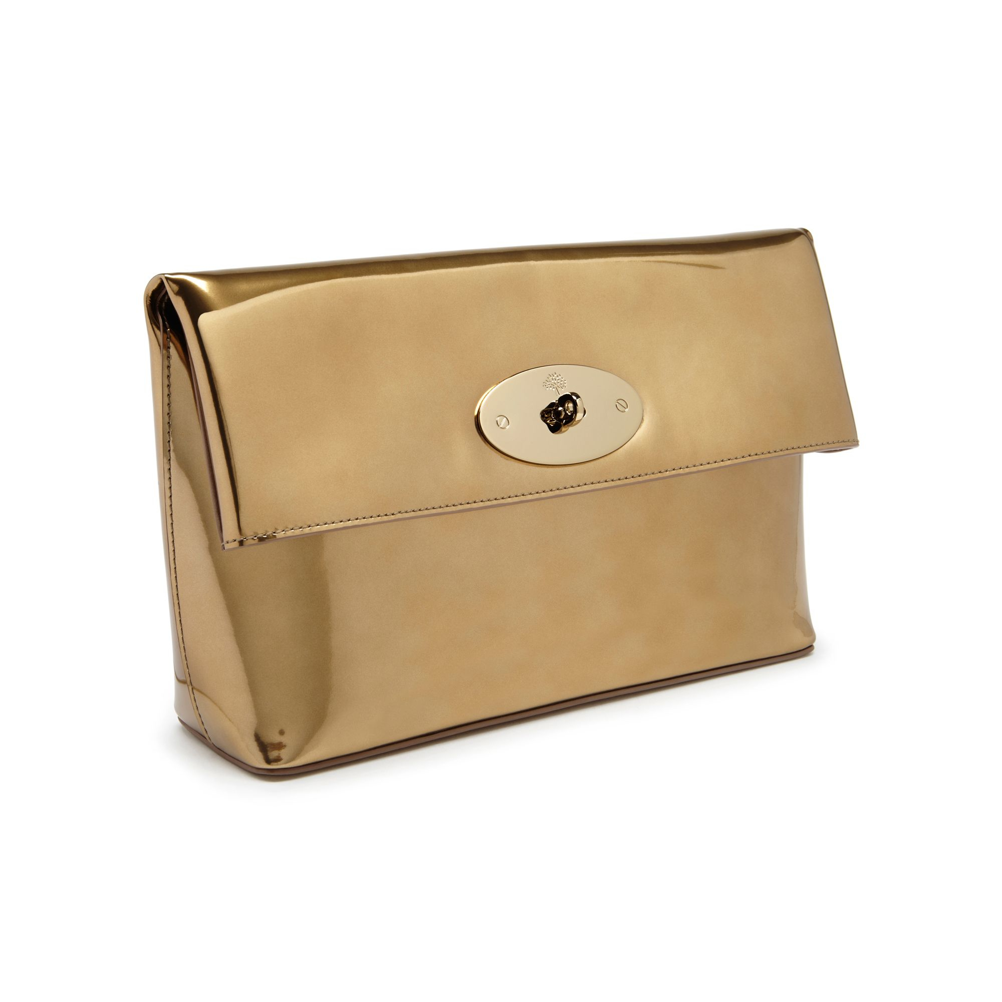 gold mulberry clutch bag