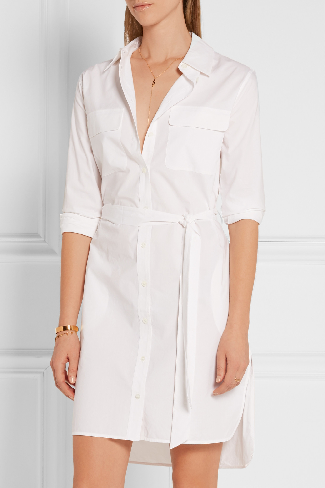 Equipment Delaney Cottonpoplin Shirt Dress in White Lyst