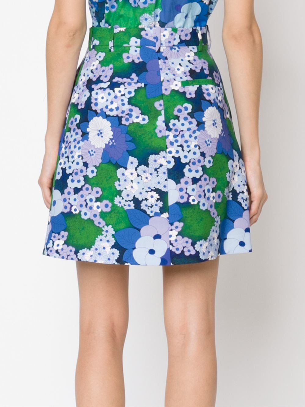 Carven Flower Print A-line Skirt - Lyst