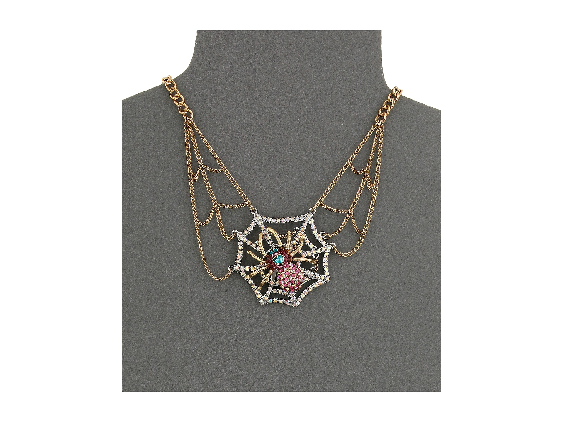 Betsey Johnson Spider Lux Spider Web Necklace - Lyst