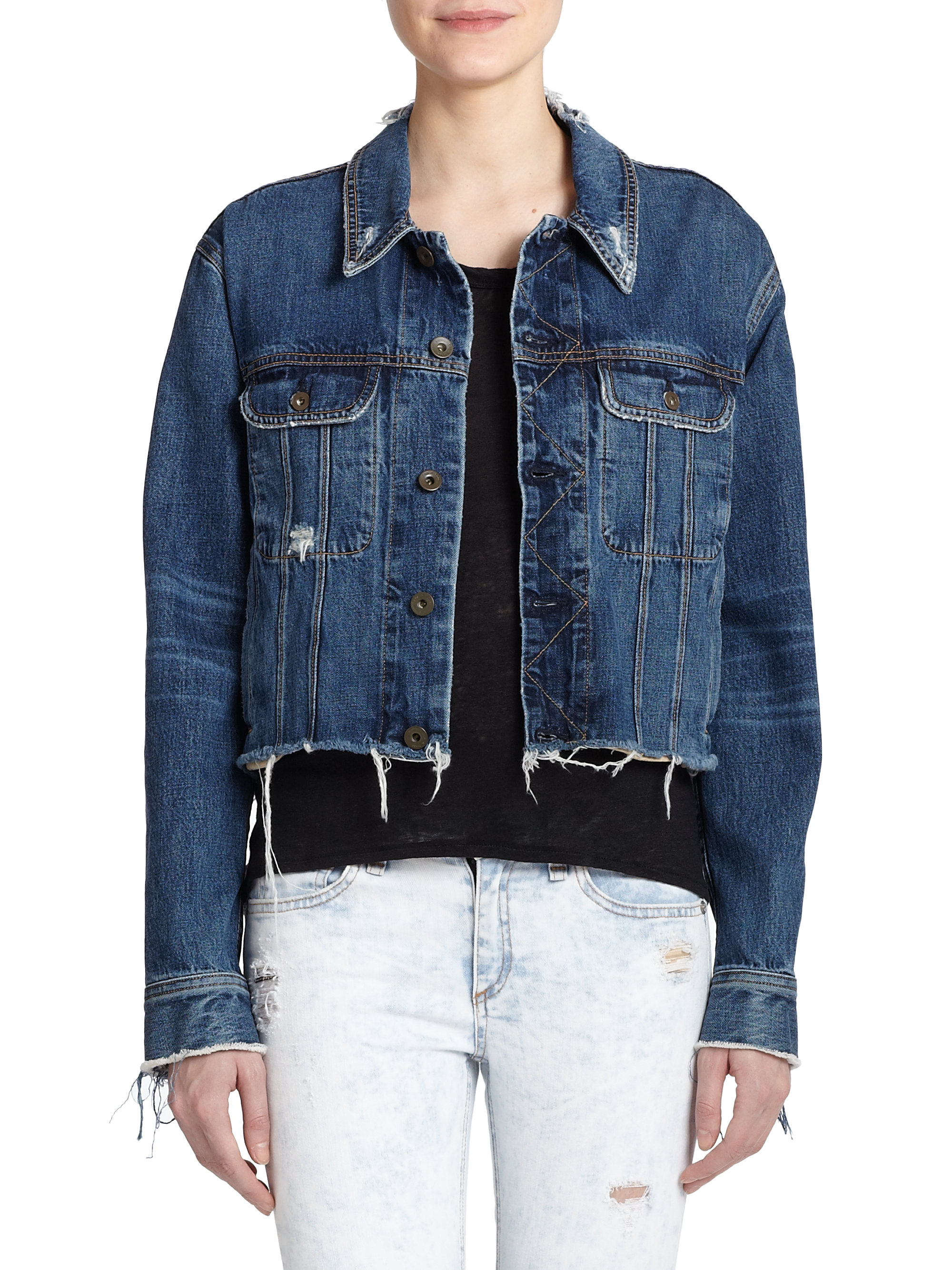 cropped boyfriend denim jacket