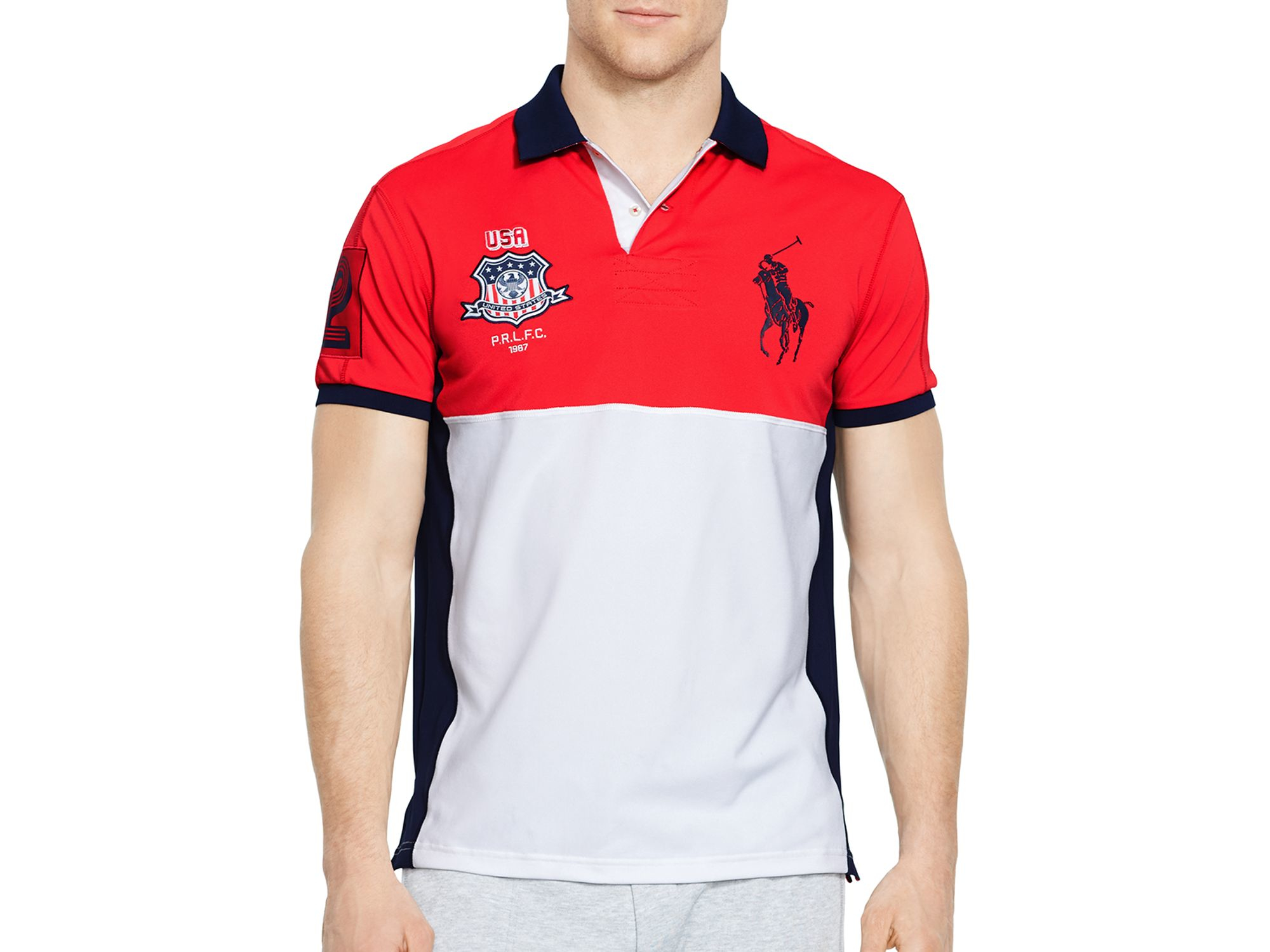 Ralph Lauren Synthetic Polo Sport Usa Performance Mesh Polo Shirt in Red  for Men - Lyst