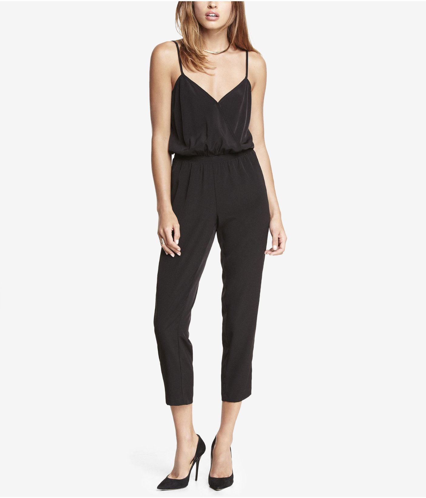 black crossover jumpsuit