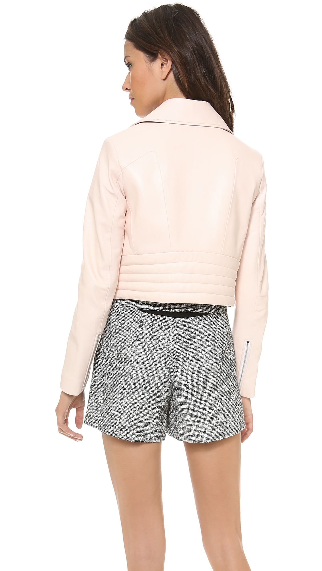 Rag Bone Vespa Leather Jacket In Pink Lyst Gallery