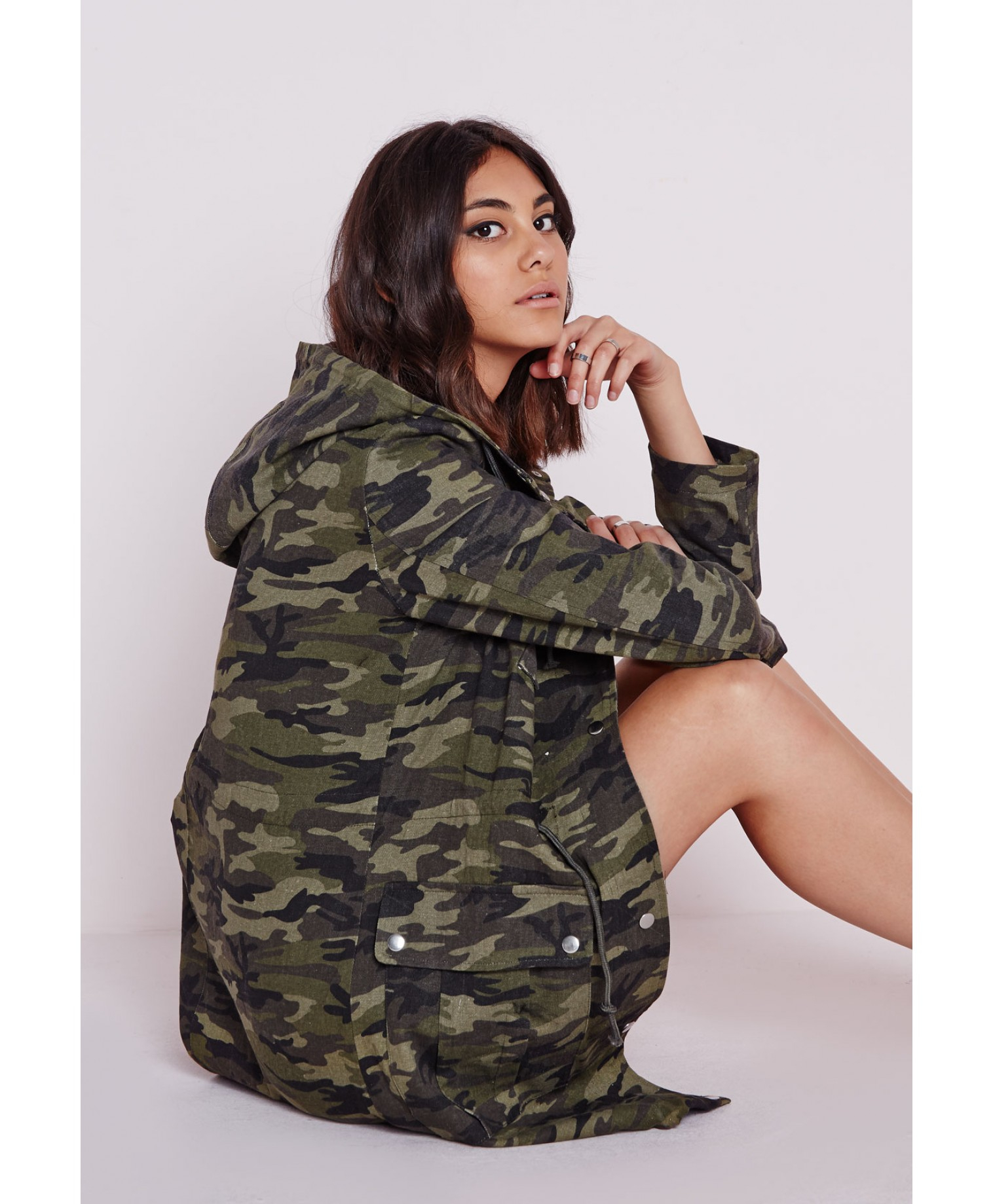 Missguided Camo Parka Jacket in Green - Lyst