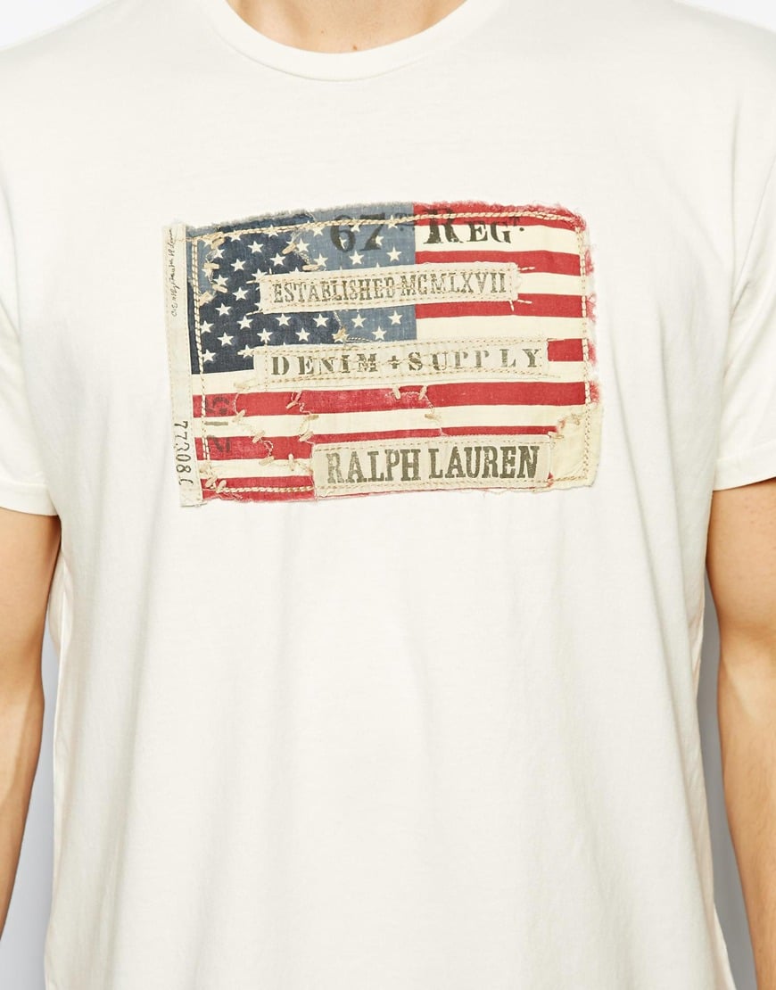 Ralph Lauren Denim Supply Ralph Lauren Tshirt with American Flag in White  for Men | Lyst