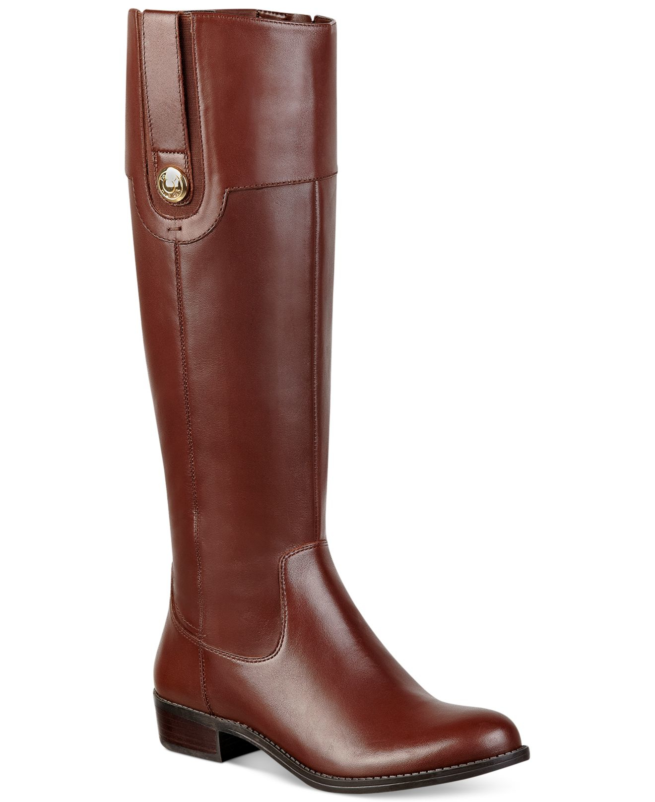 Tommy Hilfiger Dalyn Wide Calf Riding Boots in Brown - Lyst