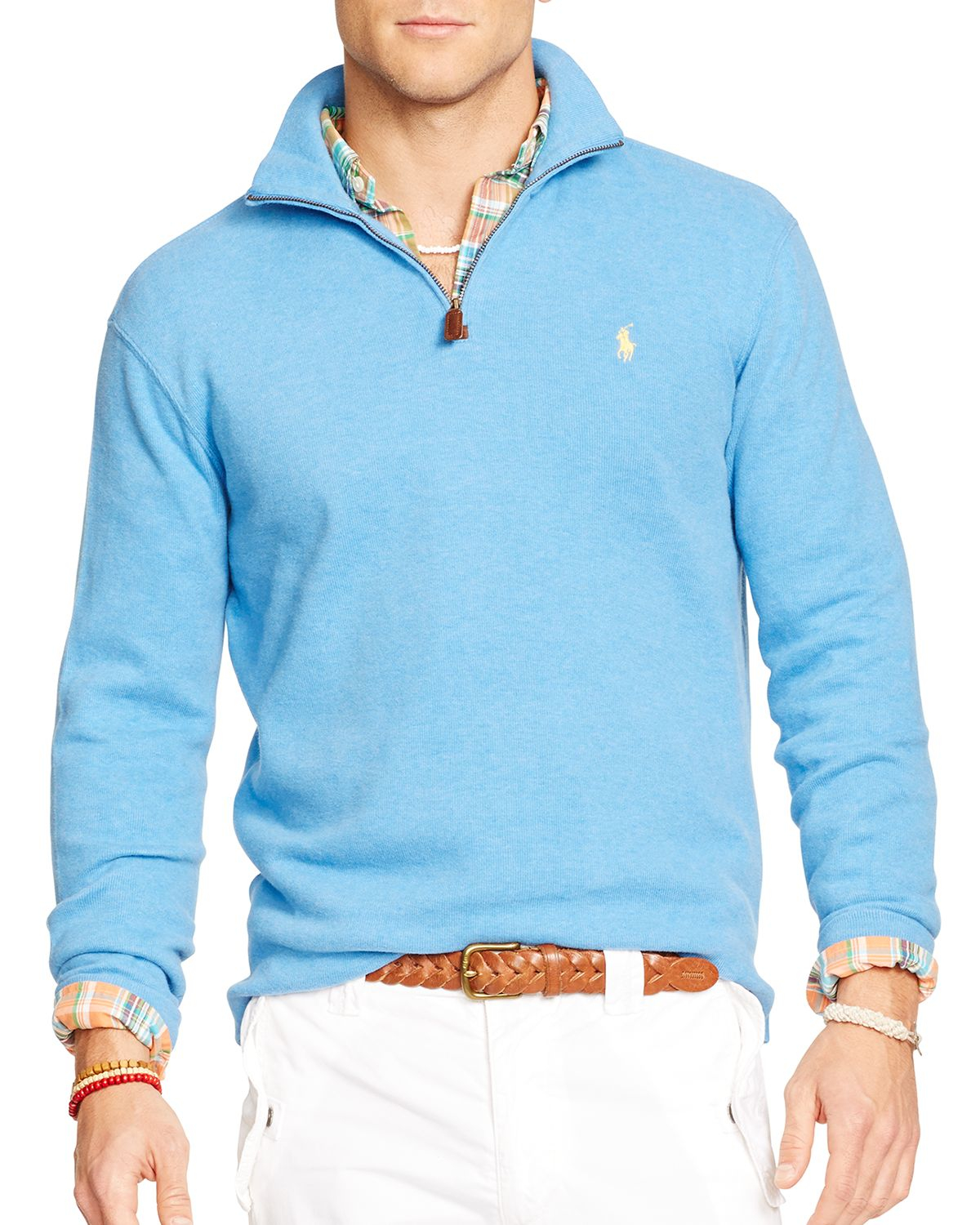 Ralph Lauren Polo French-Rib Half-Zip Pullover in Blue for Men - Lyst