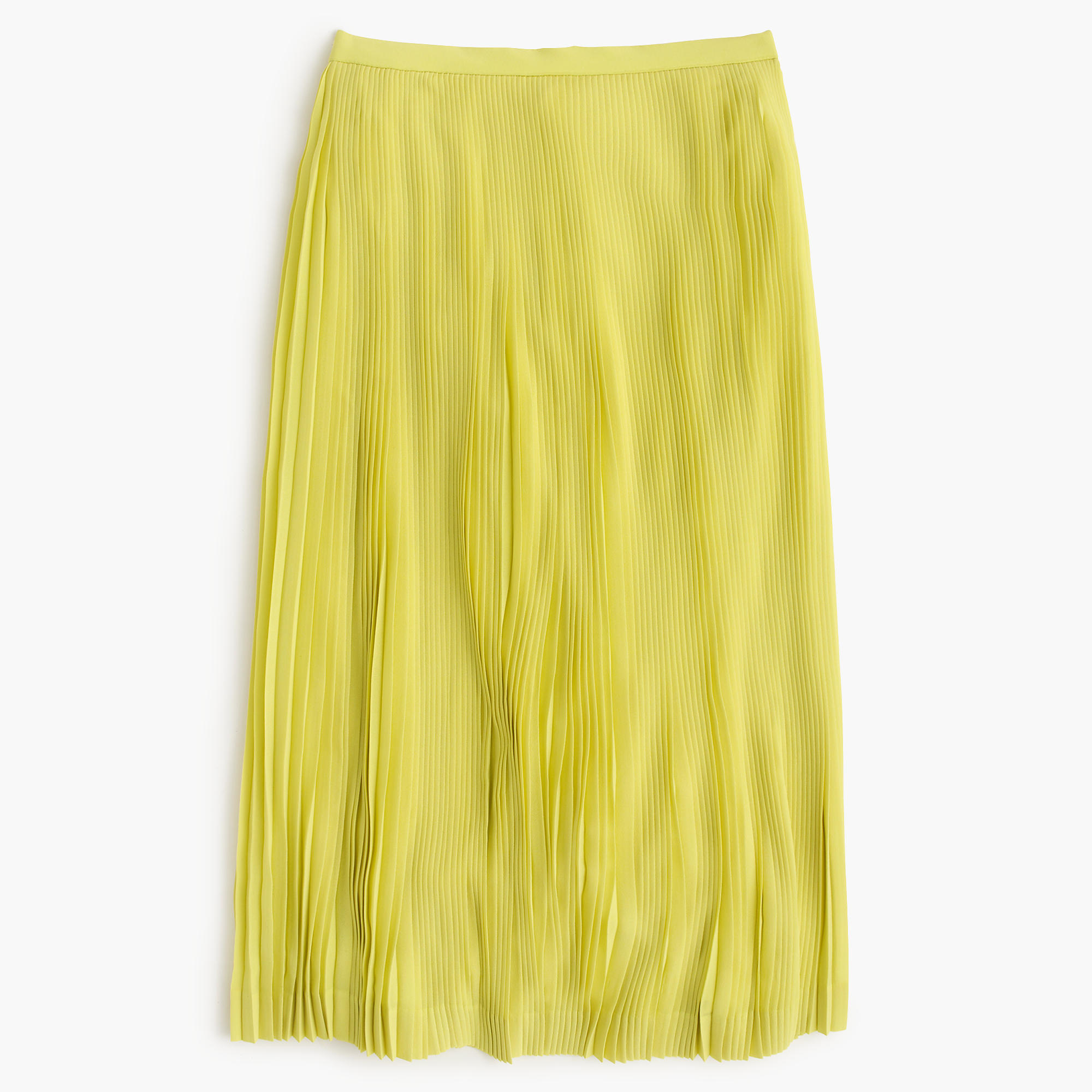 J.Crew Micropleated Midi Skirt in Lemon Sorbet (Yellow) Lyst