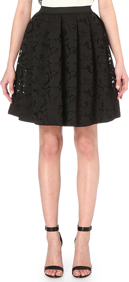 black a line lace skirt