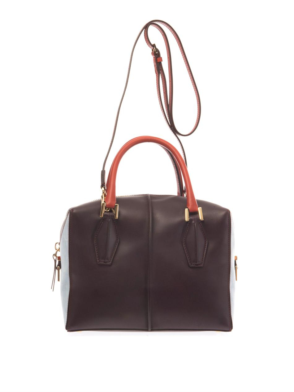 Tod's Dcube Small Leather Bowler Bag in Burgundy (Brown) Lyst