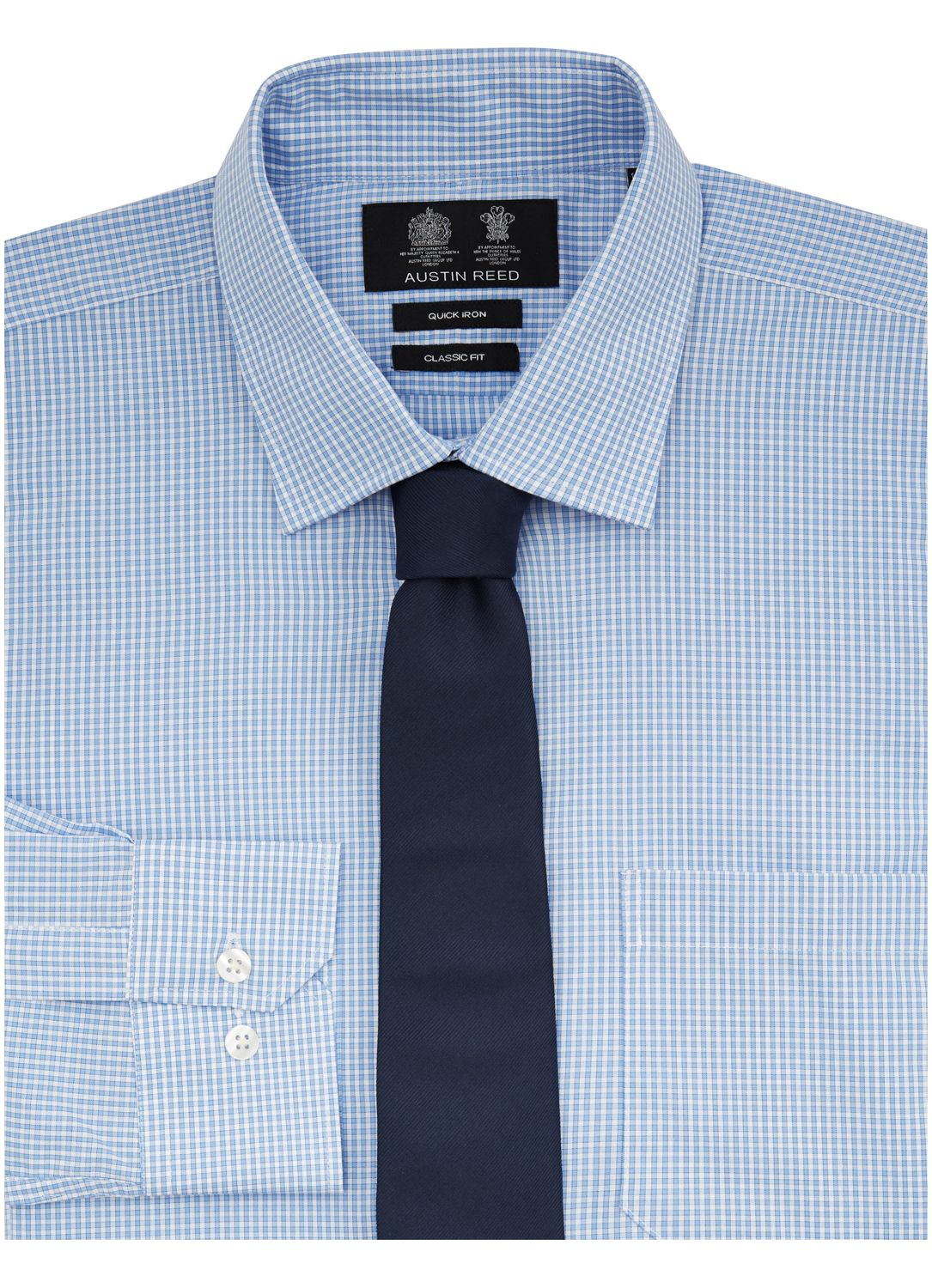 Austin reed Quick Iron Classic Blue Gingham Shirt in Blue for Men | Lyst