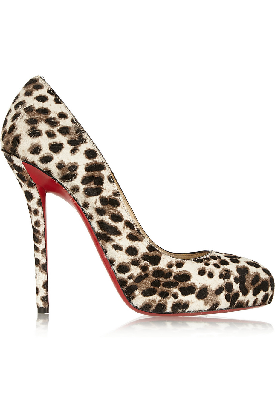 christian louboutin leopard print ponyhair flats Brown, tan and ...