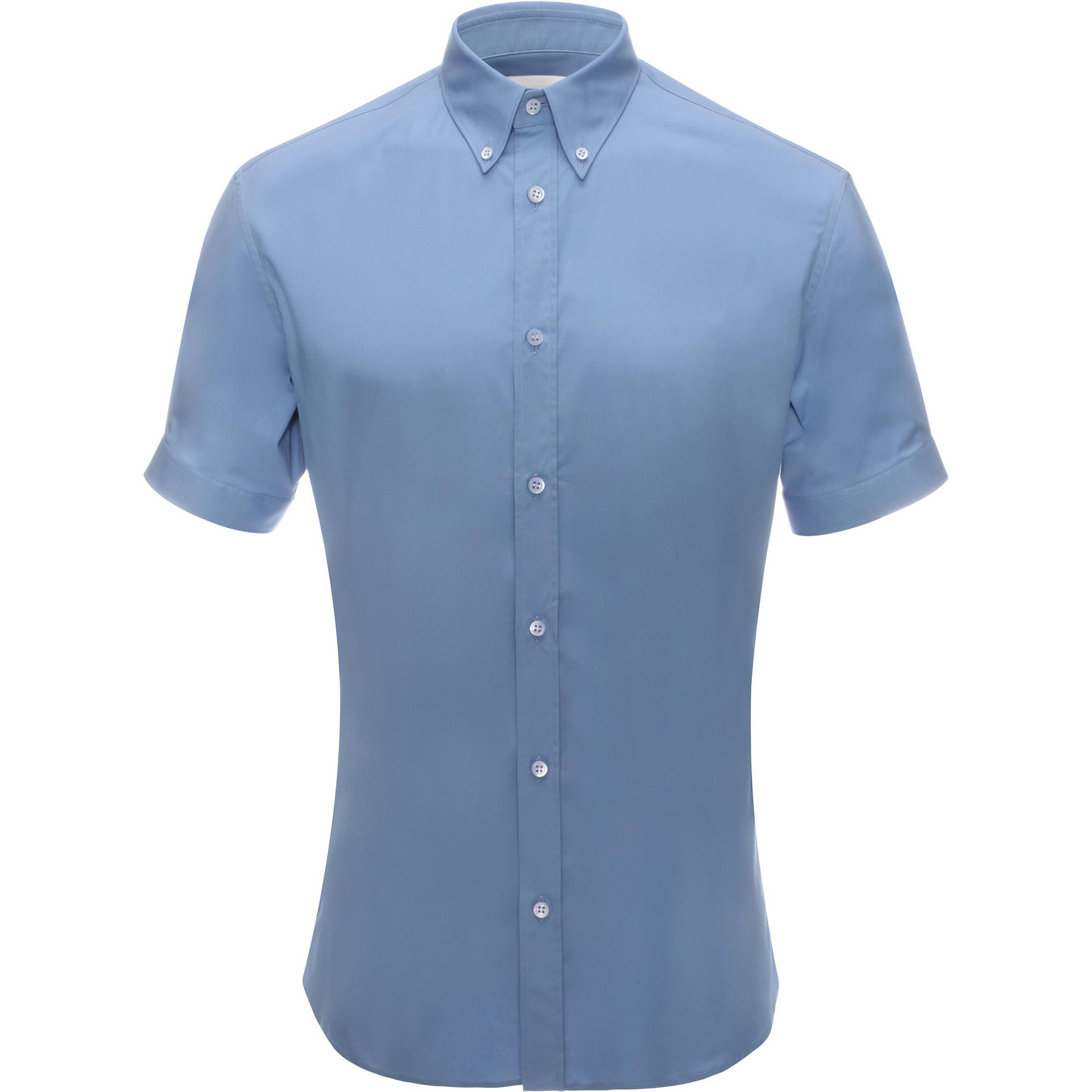 Alexander mcqueen Wide Cuff Short Sleeve Shirt in Blue for Men (DARK