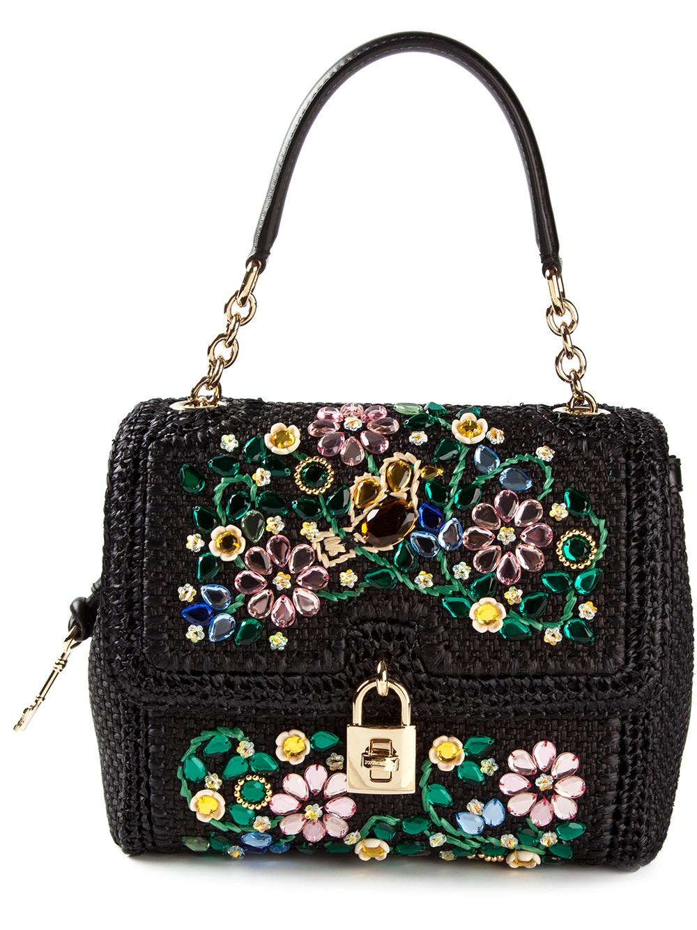 Dolce & Gabbana Medium Dolce Embellished Shoulder Bag in Black | Lyst