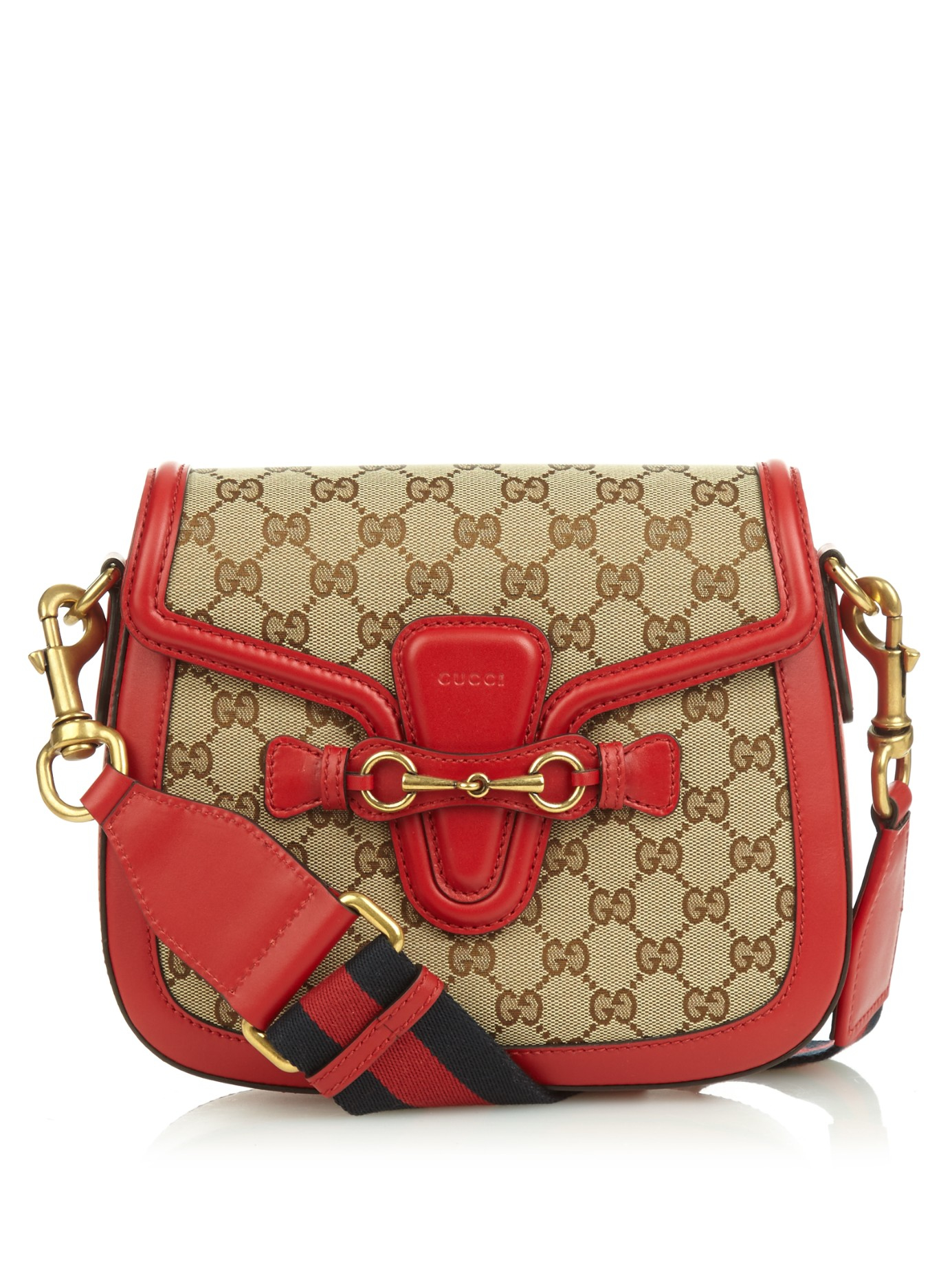 Gucci Web Medium Canvas And Bag in Red -