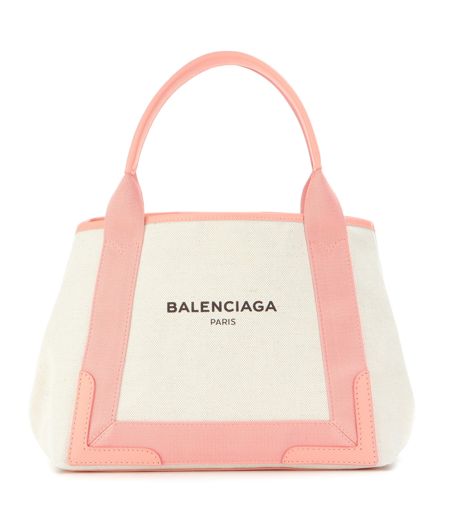 Balenciaga Navy Cabas S Canvas And Leather Shopper in Pink | Lyst