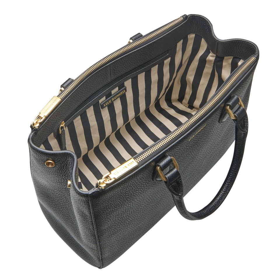 lulu guinness black leather bag