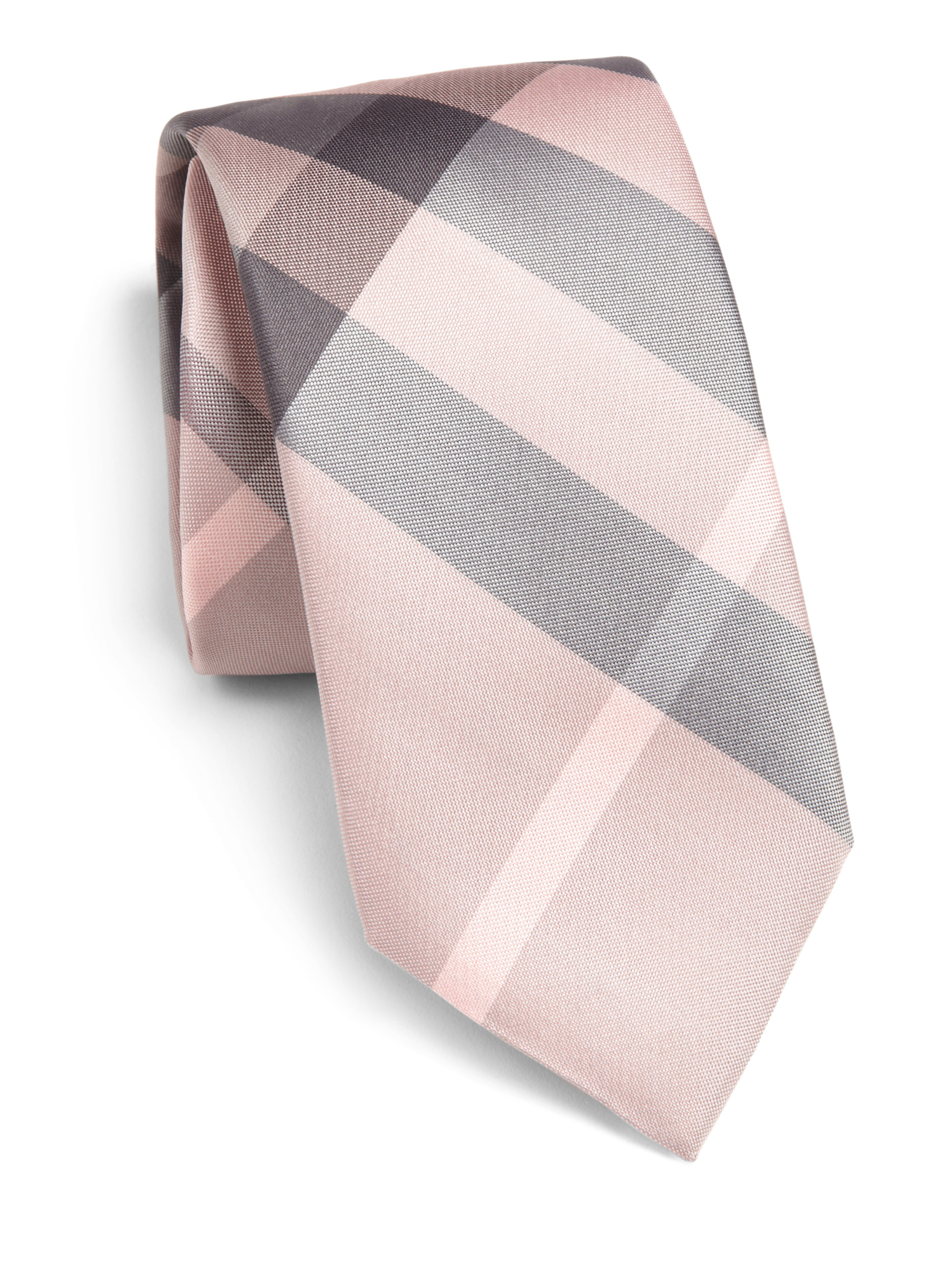 Burberry Wide Check Silk Tie in Pale-Pink (Pink) for Men | Lyst