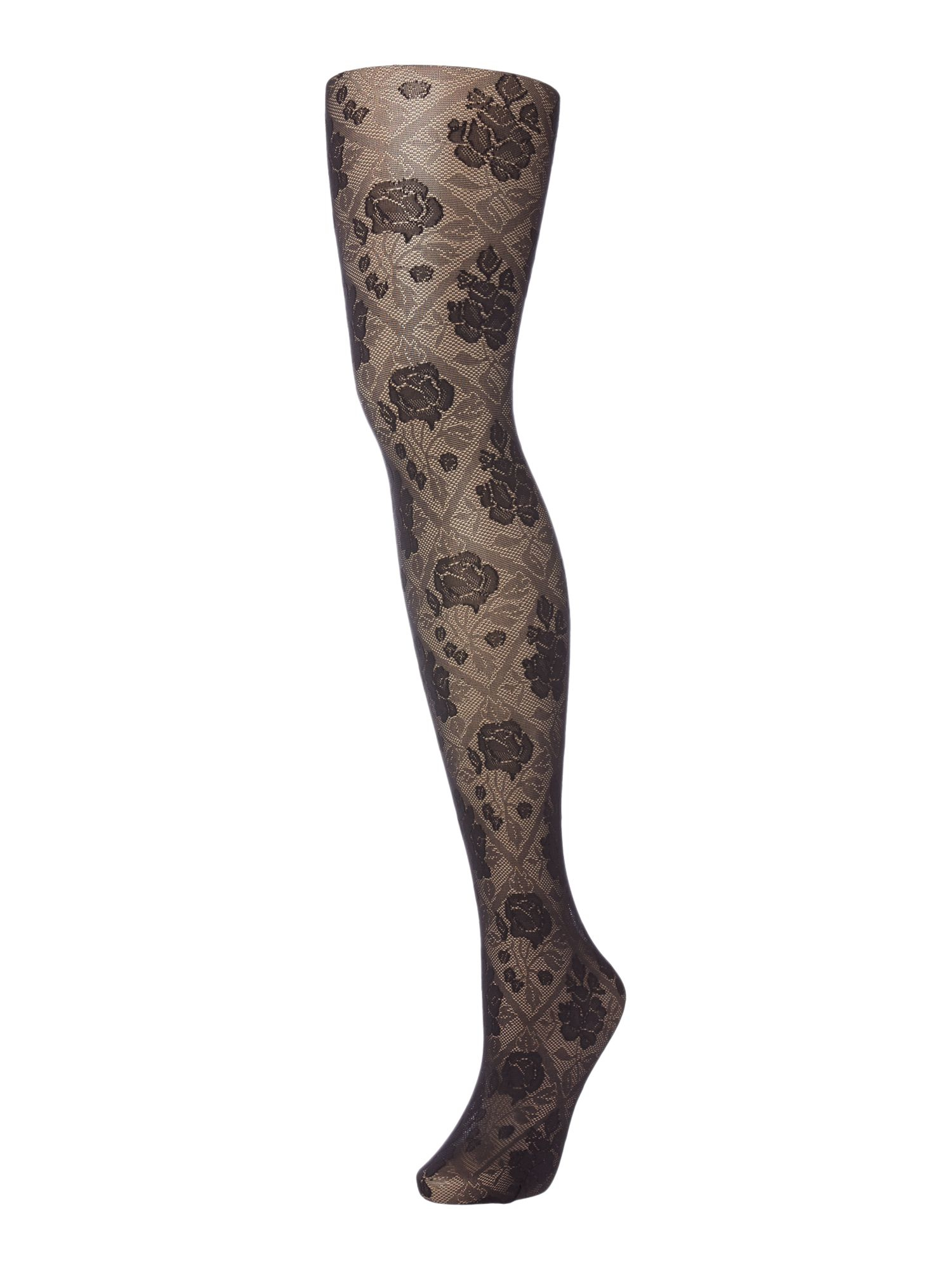 Charnos Floral Opaque Tights in Black | Lyst