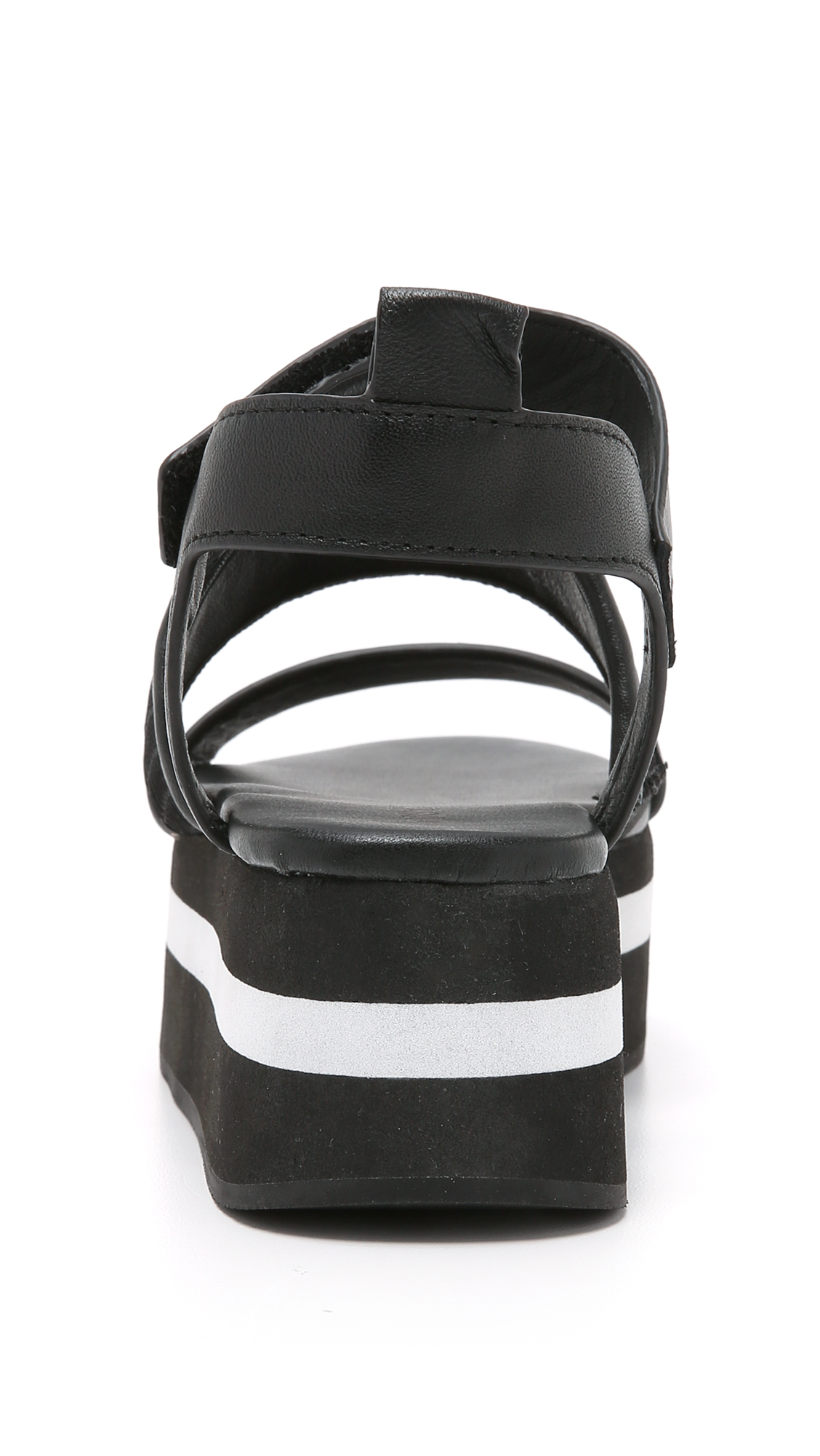 black foam platform sandals